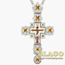 Хрест латунний з принтом та ланцюжком 0155л-2^1л