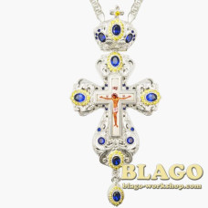 Хрест латунний з принтом та ланцюжком 0156л-2^1л