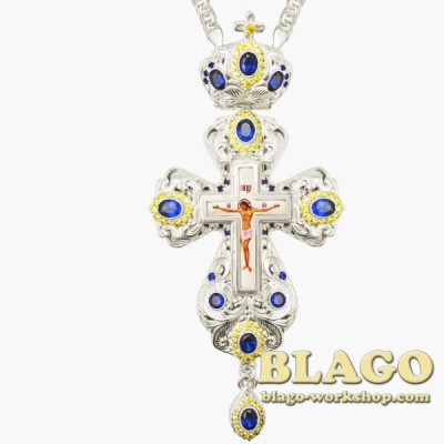 Хрест латунний з принтом та ланцюжком 0156л-2^1л