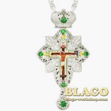 Хрест латунний з вставками 0160л-2^1л