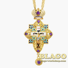 Хрест латунний з вставками 0160лп-2^1лп