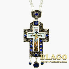 Хрест латунний з принтом та ланцюжком 0161л-2^1л