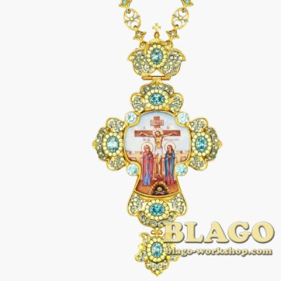 Хрест срібний позолочений з ланцюжком 0174п-1^44п