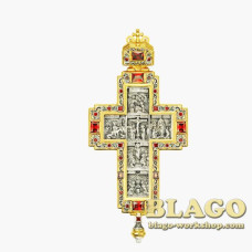 Хрест срібний з вставками 0177п