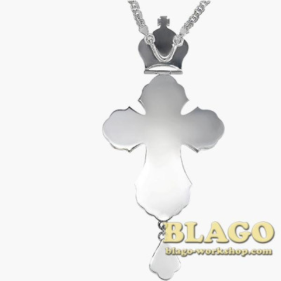 Хрест латунний з принтом та ланцюжком 0180л-2^1л