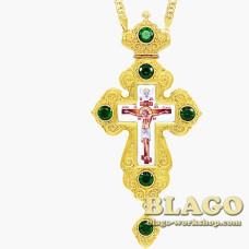 Хрест латунний з фініфтю та ланцюжком 0214лп-1^1лп