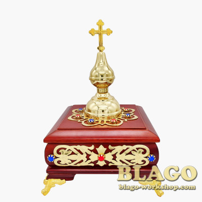 Ковчег дерев'яний з куполом для частинок святих мощей, 18х20х26 см