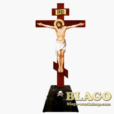 Голгофа напольная большая без престоящих светлая, 126х67х275 см