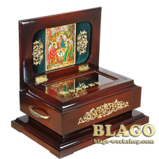 Ковчег Троица в комплекте с 16-ю мощевиками