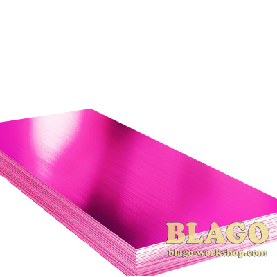 Листи з нержавіючої сталі (булат) покриті малиновим кольором розміром 1000х2000мм