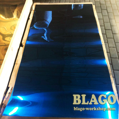 Листи з нержавіючої сталі (булат) покриті синім кольором  розміром 1000х2000мм