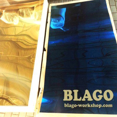 Листи з нержавіючої сталі (булат) покриті синім кольором  розміром 1000х2000мм