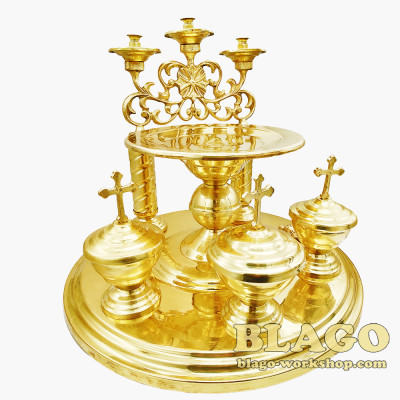 Блюдо літійне (всенощне) латунне, 32х21 см