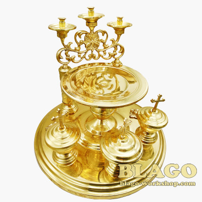 Блюдо літійне (всенощне) латунне, 32х21 см