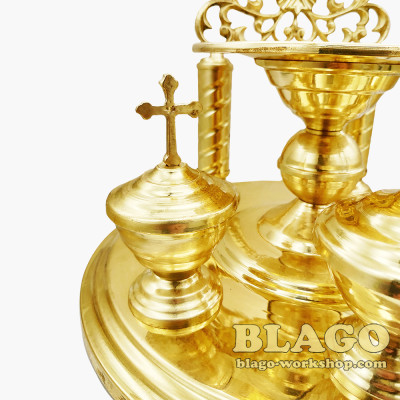 Блюдо літійне (всенощне) латунне, 32х21 см