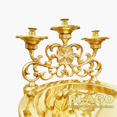 Блюдо літійне (всенощне) латунне, 32х21 см