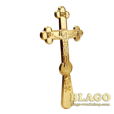 Хрест погребальний золотий, 6х13,5 см