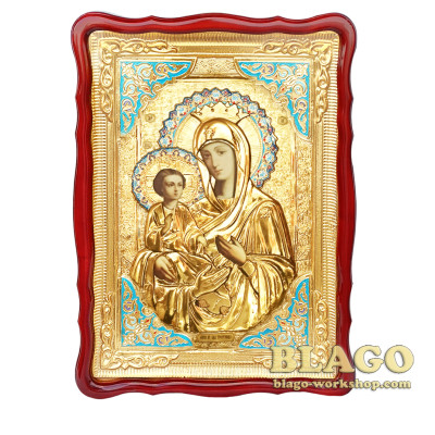 Храмова ікона Божої Матері Троєручиця в ризі, фігурна рамка, 60х80 см