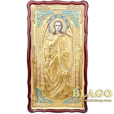 Храмова ікона Архангела Михаїла в ризі, фігурна рамка, 61х112 см