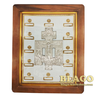 Кіот з мощевиками відкривний зі склом, 35х7х45см