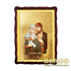 Ікона "Святі Петро і Февронія " фігурна рамка, 60х80 см