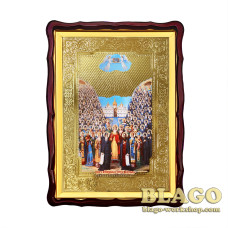 Ікона "Собор Печерських святих" фігурна рамка, 60х80 см