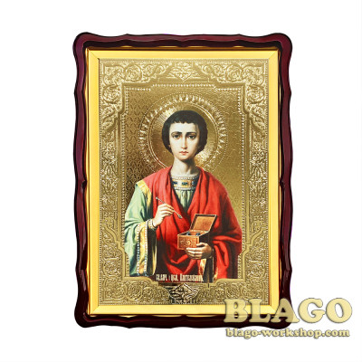 Ікона "Святий Пантелеймон цілитель", фігурна рамка, 60х80 см
