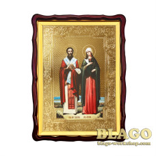 Icon Holy Hieromartyr Cyprian and the holy Martyr Justina, 60х80 cm