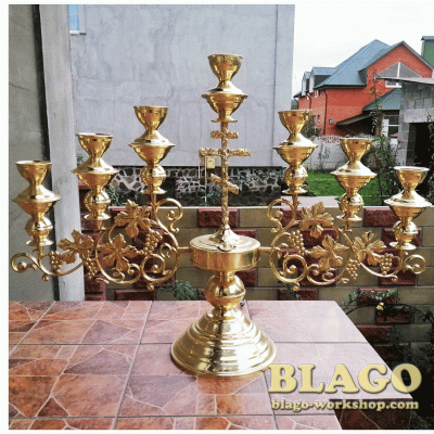 Семисвічник напрестольний з хрестом, 94х80 см