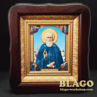 Icon Saint Sergius of Radonezh, 18х20 cm