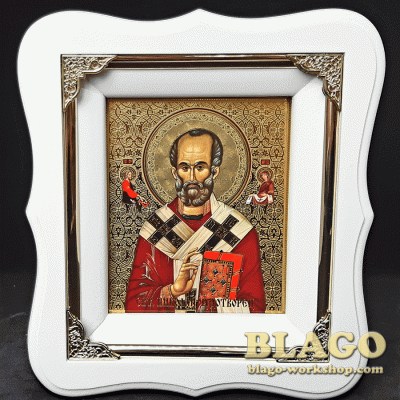 Icon Nicholas the Wonderworker, 17х19 cm