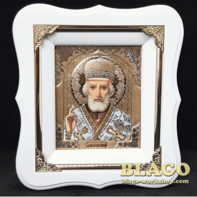 Icon Nicholas the Wonderworker, 17х19 cm
