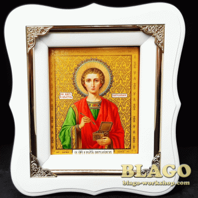 Icon Saint Pantaleon, 17х19 cm