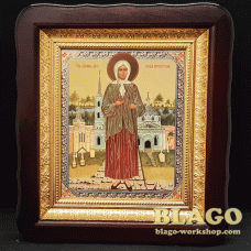 Ікона Свята Блаженна Ксенія Петербурзька у фігурній рамі, 23х26см