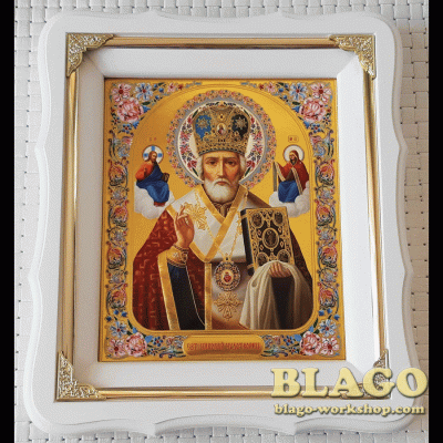 Icon Nicholas the Wonderworker, 21х24 cm