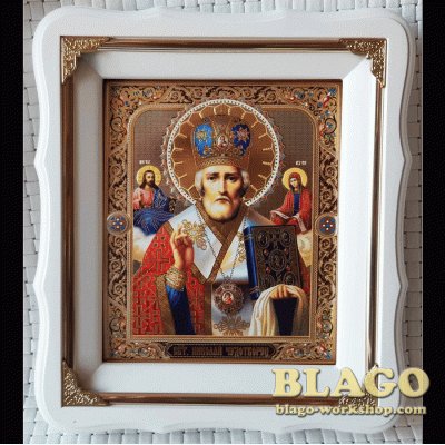 Icon Nicholas the Wonderworker, 21х24 cm