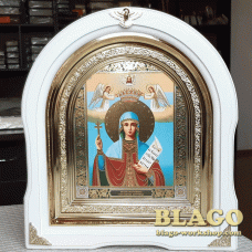 Ікона Свята Параскева П’ятниця арка у білій фігурній рамі, 26х29см