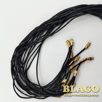 Шнурок для креста, шелковый с закруткой, черный, 60 см