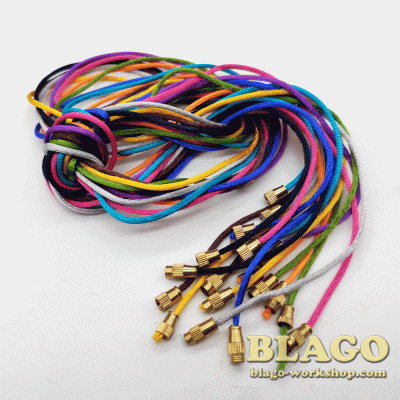 Шнурок для креста (детский) шелковый с закруткой, цветной, 40см