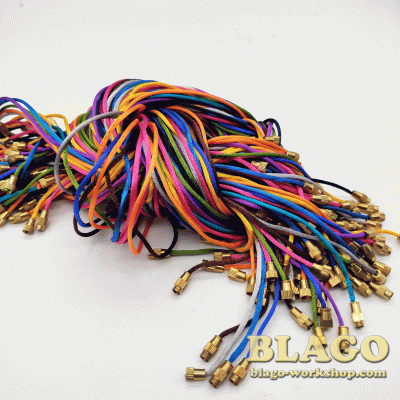 Шнурок для креста (детский) шелковый с закруткой, цветной, 40см