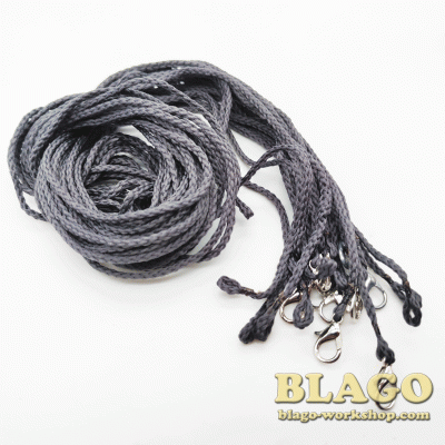 Шнурок для креста, с карабином, серый, 70 см
