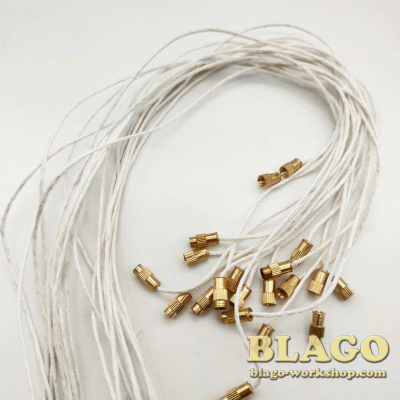 Шнурок для креста, провоскированный с закруткой, белый, 70 см