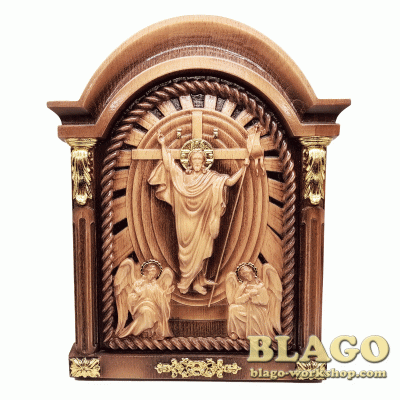 Carved wood Icon of the Resurrection, 23х5х32,5 cm