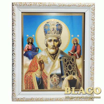 Icon Nicholas the Wonderworker, 18х21 cm