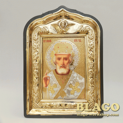 Icon Nicholas the Wonderworker, 10х14 cm
