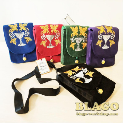 Сумка для дароносиці з вишивкою жовта, 11,5х4х16 см