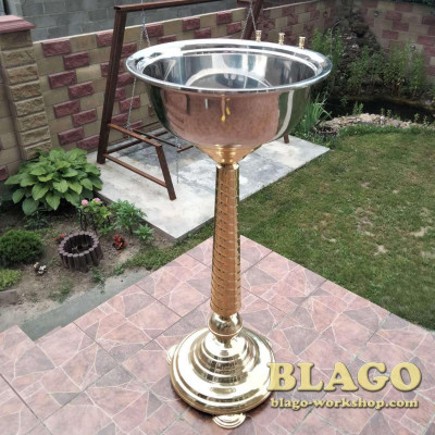 Купіль для хрещення з трисвічником на 25л, 50 см