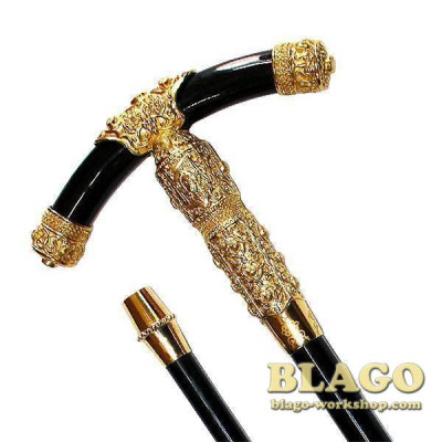 Посох Игуменский латунный, золоченый, 145 см