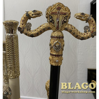 Жезл латунний з принтом, 156 см