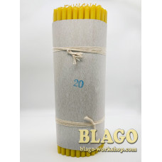 Candles church paraffin No. 20, height, cm: 28.5, diameter, cm: 1, 100 pieces